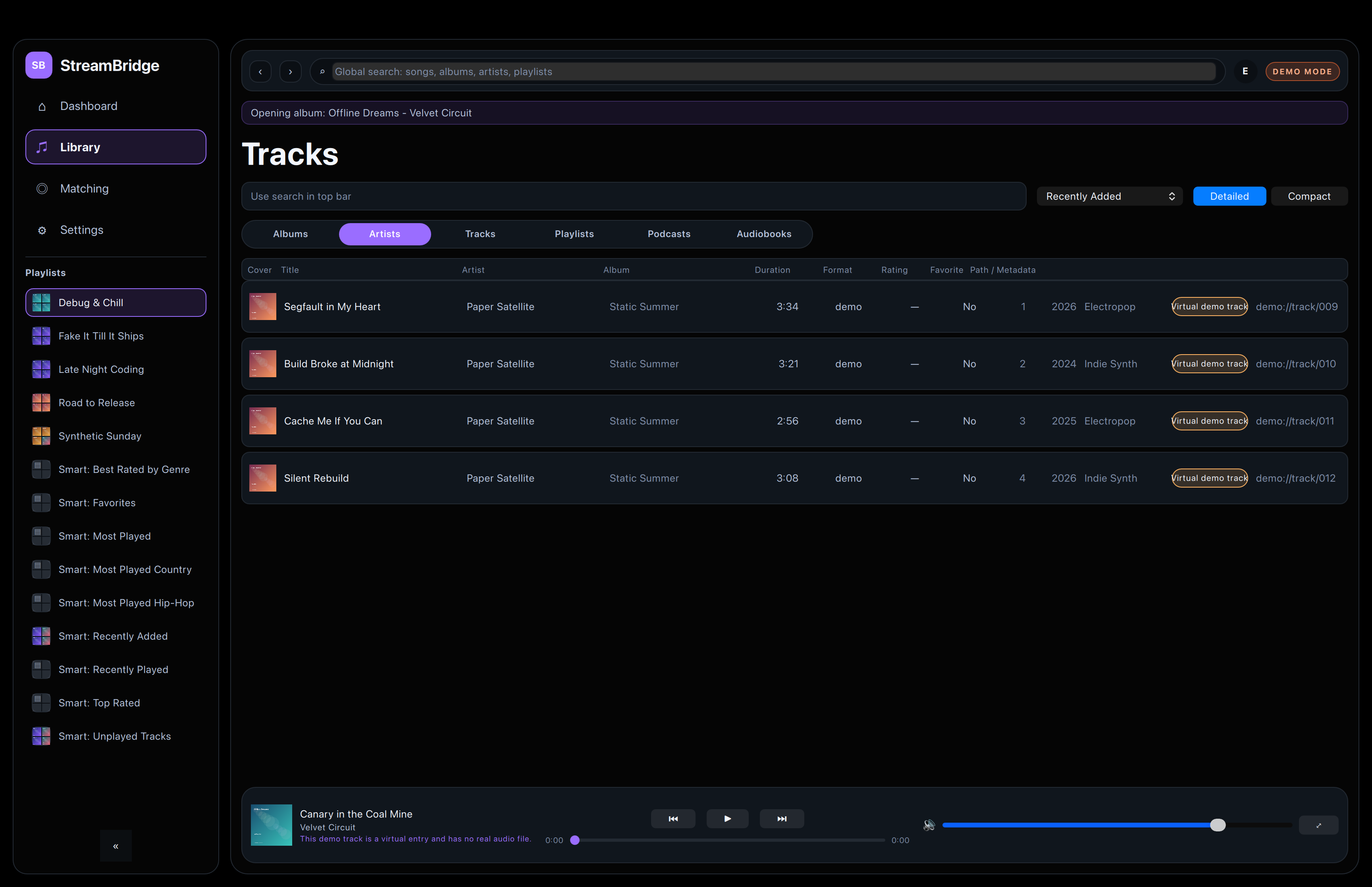 Fortissify track detail view